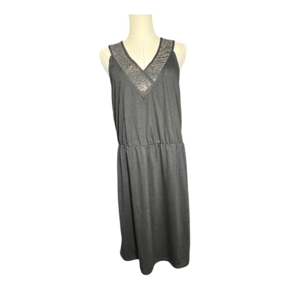 🆕 NWOT Gap gray embellished sparkle V-neck racerback dress | size L